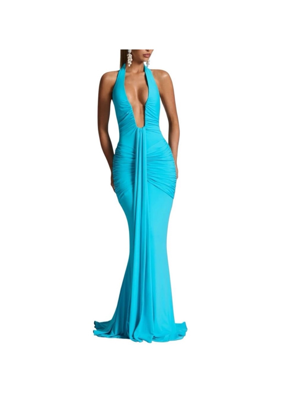 NWT Baby Boo Rosetta Maxi Dress Size XS Aqua Blue